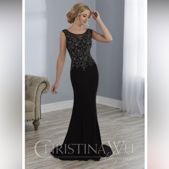 Christina Wu Burgundy Lace Wedding Dress - Picture 2 of 4